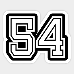 Number 54 for a sports team, group, or community T-Shirt Sticker